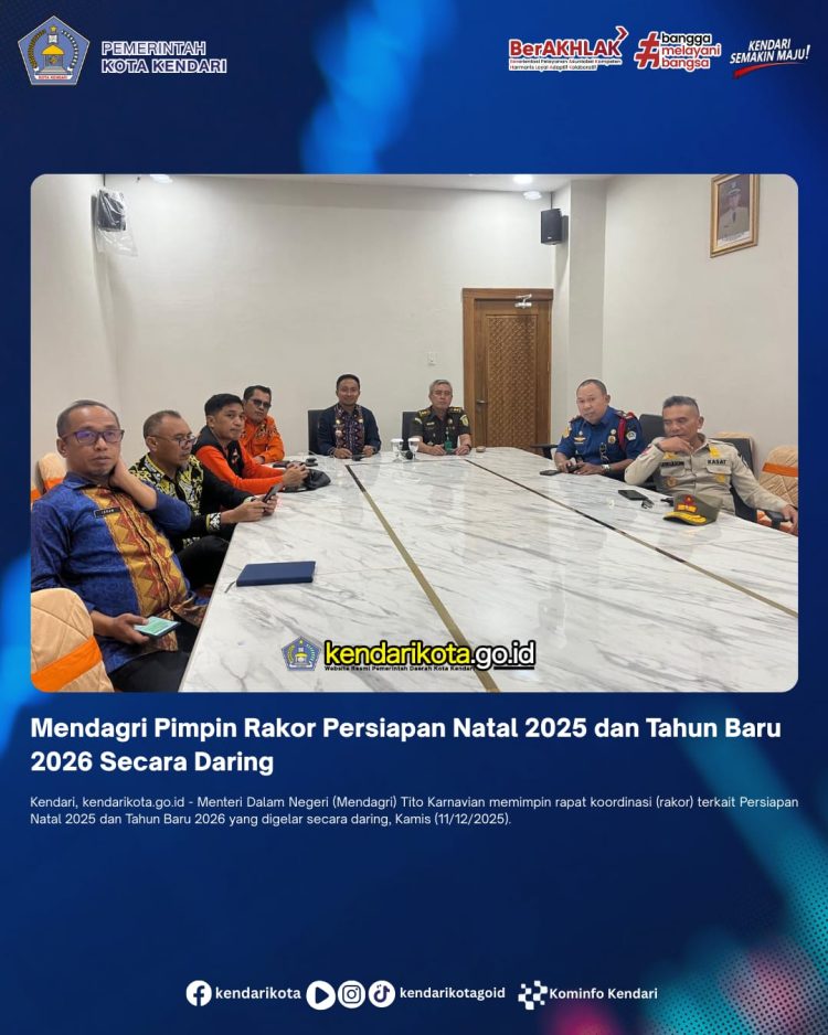 Mendagri Pimpin Rakor Persiapan Natal 2025 dan Tahun Baru 2026 Secara Daring