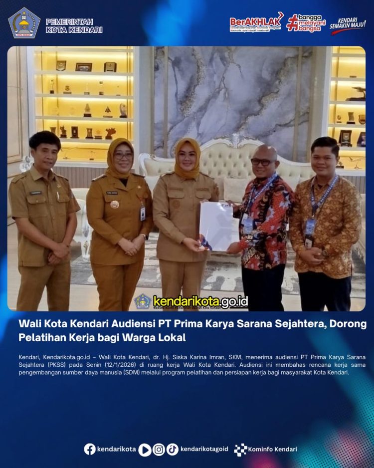 Wali Kota Kendari Audiensi PT Prima Karya Sarana Sejahtera, Dorong Pelatihan Kerja bagi Warga Lokal