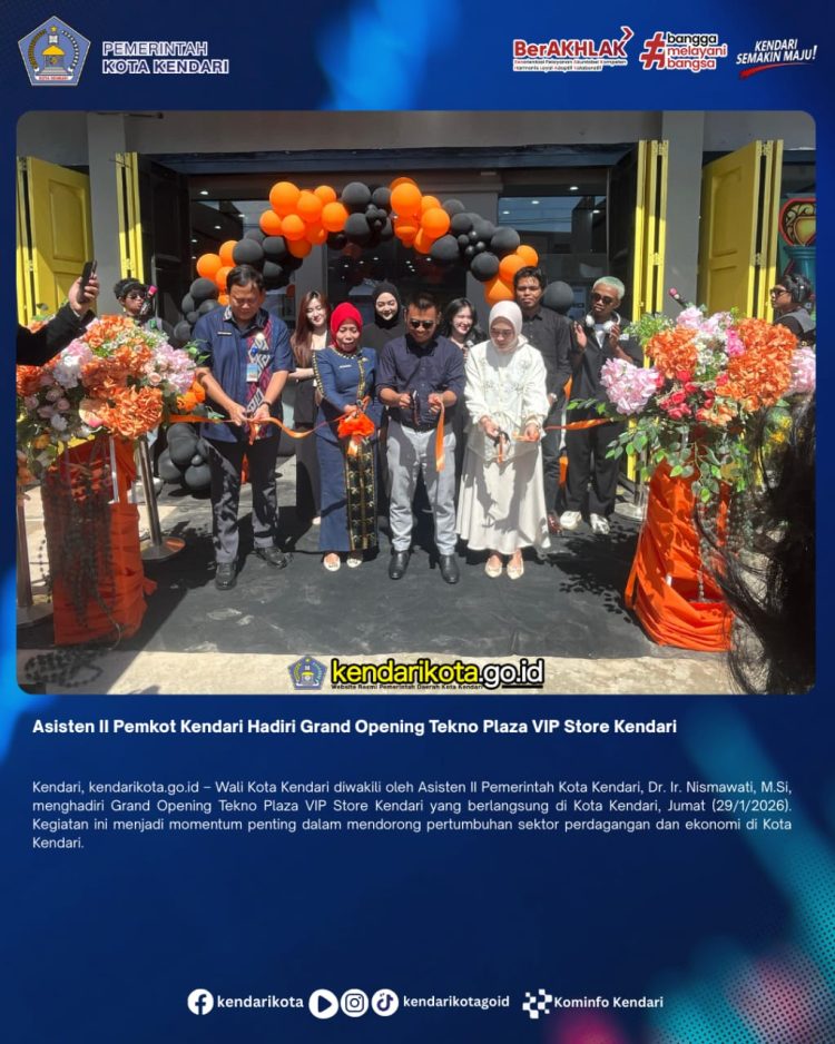 Asisten II Pemkot Kendari Hadiri Grand Opening Tekno Plaza VIP Store Kendari