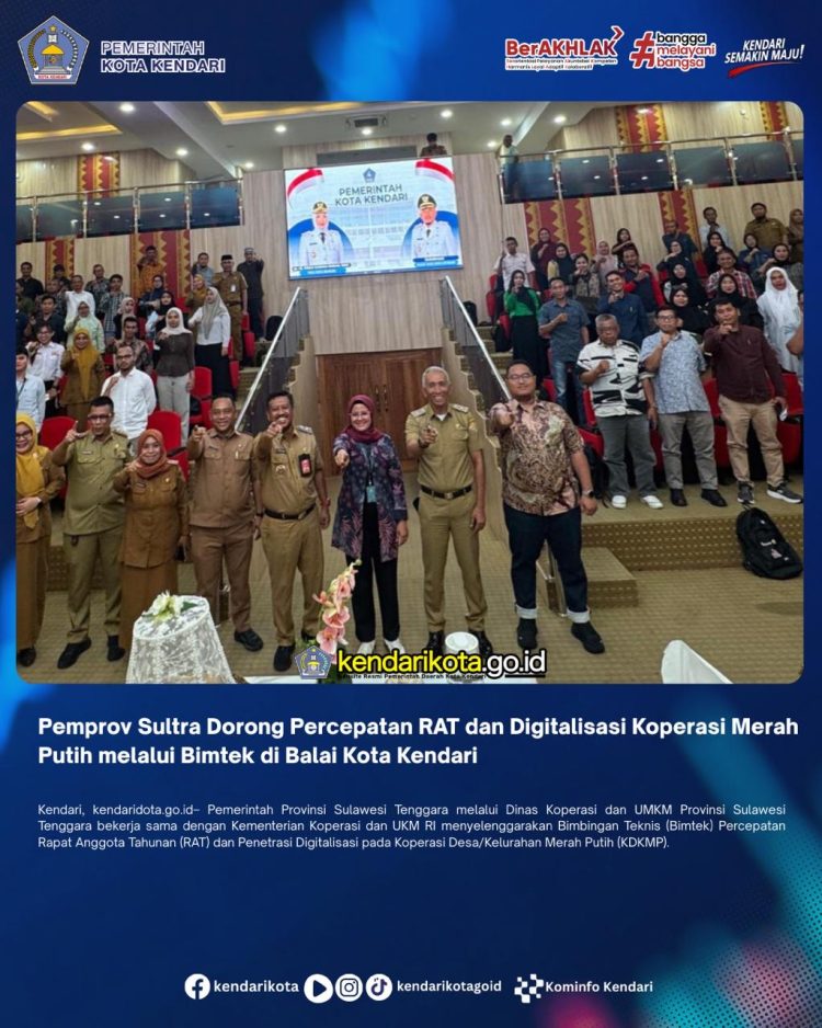 Pemprov Sultra Dorong Percepatan RAT dan Digitalisasi Koperasi Merah Putih melalui Bimtek di Balai Kota Kendari