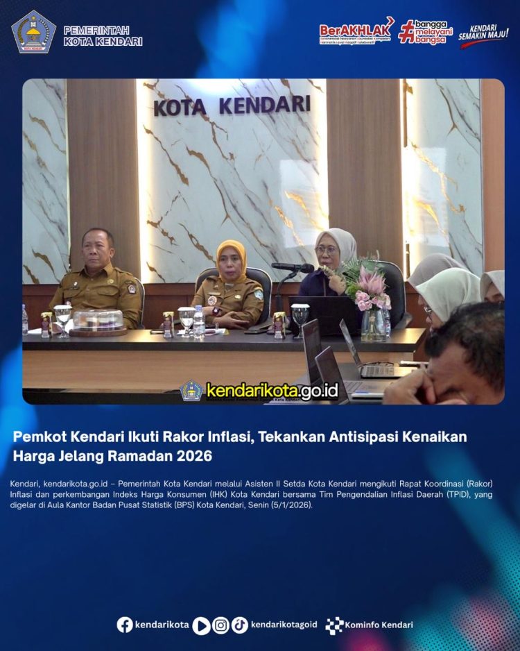 Pemkot Kendari Ikuti Rakor Inflasi, Tekankan Antisipasi Kenaikan Harga Jelang Ramadan 2026