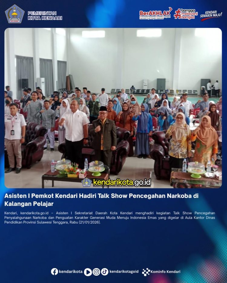 Asisten I Pemkot Kendari Hadiri Talk Show Pencegahan Narkoba di Kalangan Pelajar