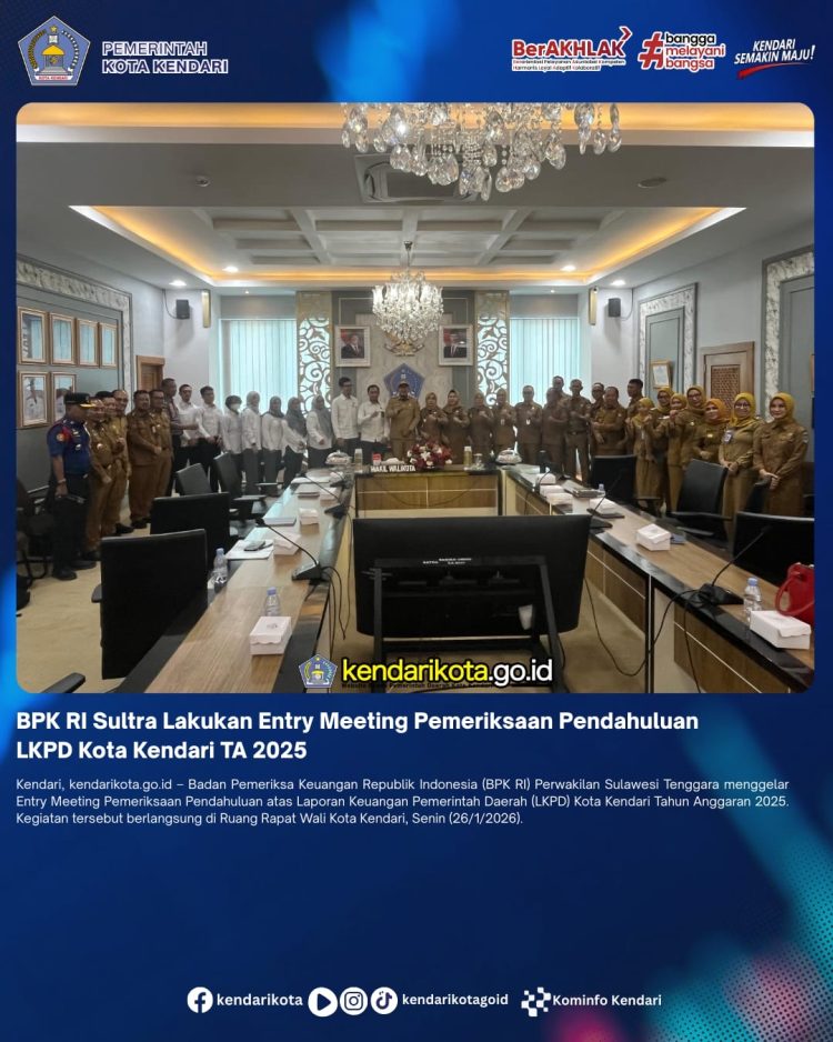BPK RI Sultra Lakukan Entry Meeting Pemeriksaan Pendahuluan LKPD Kota Kendari TA 2025