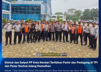 Dishub dan Satpol PP Kota Kendari Tertibkan Parkir dan Pedagang di TPI dan Pasar Sentral Jelang Ramadan