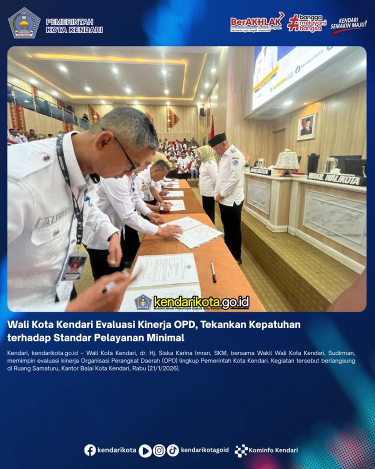Wali Kota Kendari Evaluasi Kinerja OPD, Tekankan Kepatuhan terhadap Standar Pelayanan Minimal