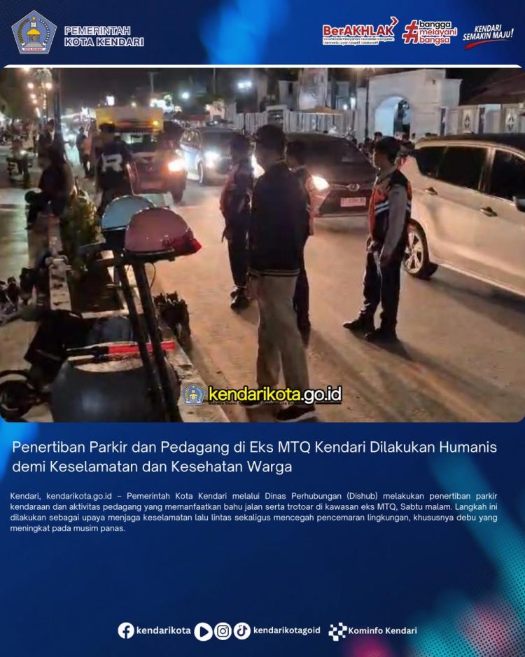 Penertiban Parkir dan Pedagang di Eks MTQ Kendari Dilakukan Humanis demi Keselamatan dan Kesehatan Warga