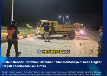 Dishub Kendari Tertibkan Timbunan Tanah Berbahaya di Jalan Lingkar, Cegah Kecelakaan Lalu Lintas