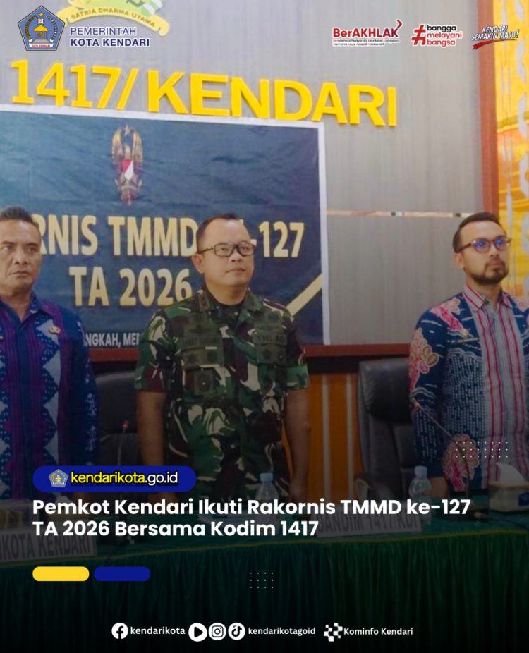 Pemkot Kendari Ikuti Rakornis TMMD ke-127 TA 2026 Bersama Kodim 1417