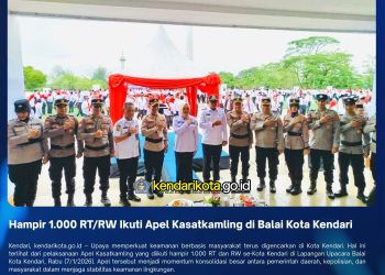 Hampir 1.000 RT/RW Ikuti Apel Kasatkamling di Balai Kota Kendari