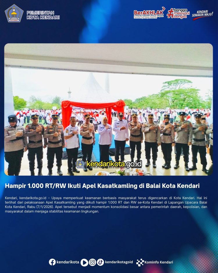 Hampir 1.000 RT/RW Ikuti Apel Kasatkamling di Balai Kota Kendari