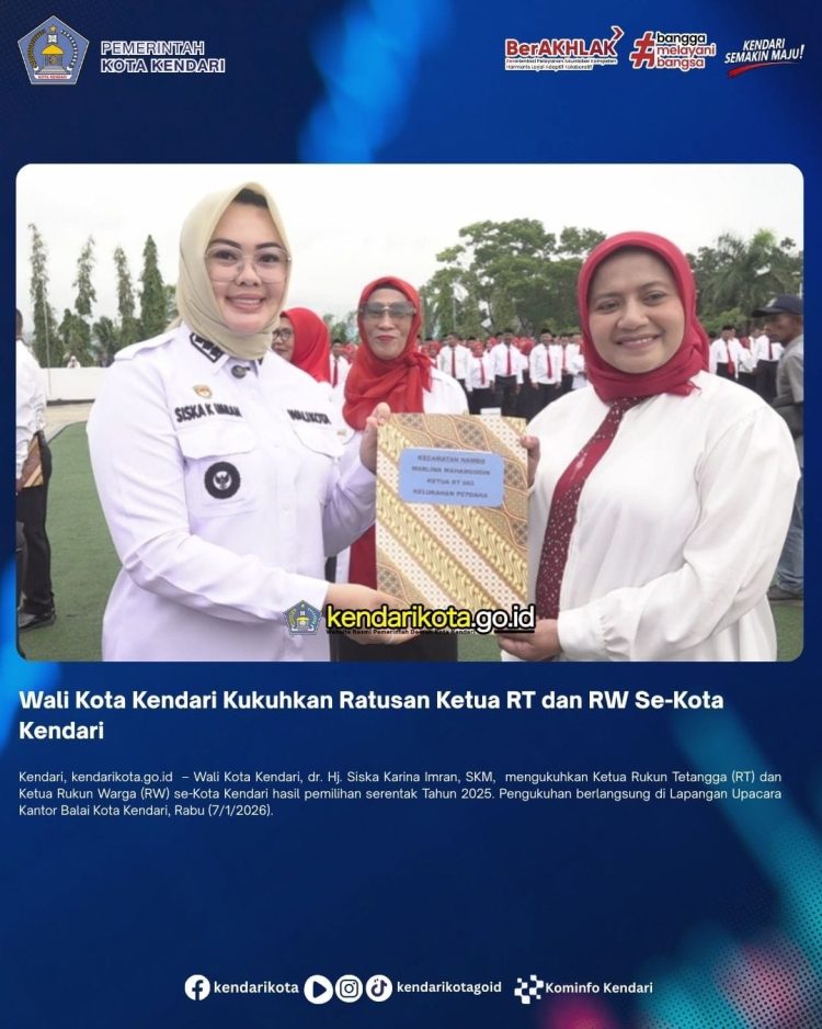 Wali Kota Kendari Kukuhkan Ratusan Ketua RT dan RW Se-Kota Kendari
