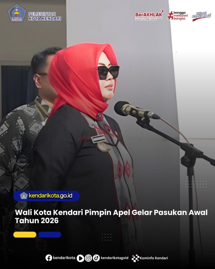 Wali Kota Kendari Pimpin Apel Gelar Pasukan Awal Tahun 2026