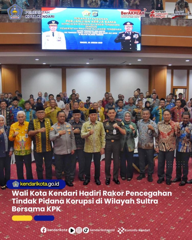 Wali Kota Kendari Hadiri Rakor Pencegahan Tindak Pidana Korupsi di Wilayah Sultra Bersama KPK