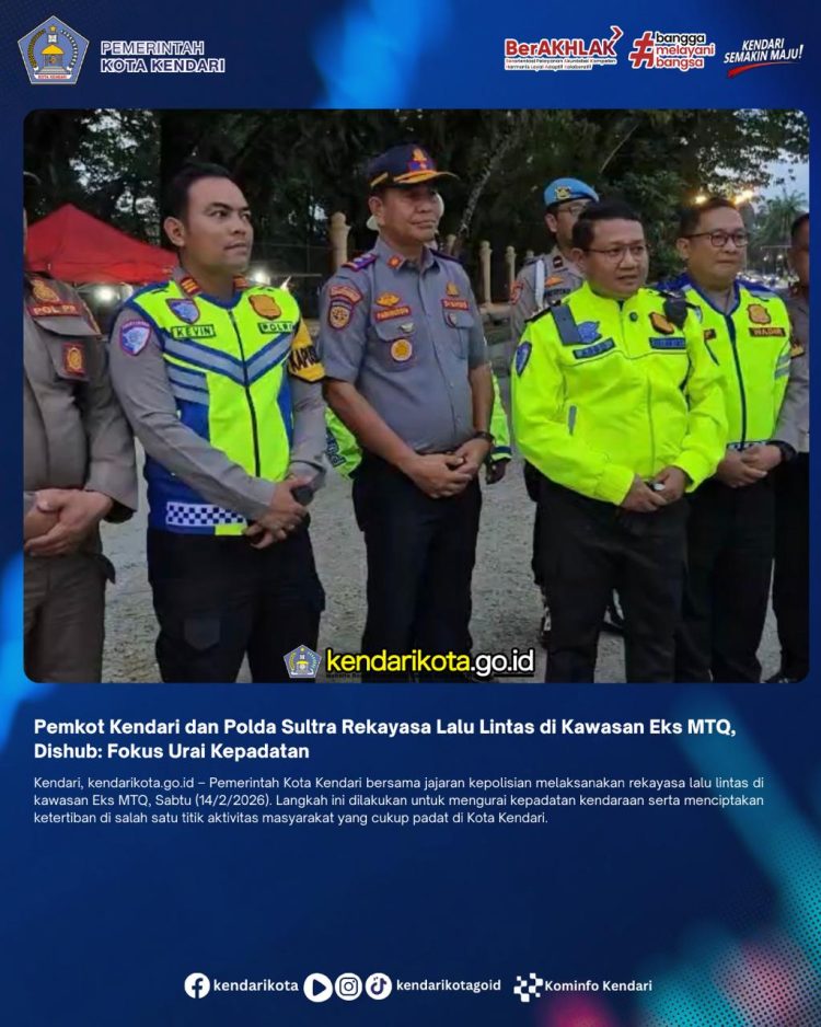 Pemkot Kendari dan Polda Sultra Rekayasa Lalu Lintas di Kawasan Eks MTQ, Dishub: Fokus Urai Kepadatan