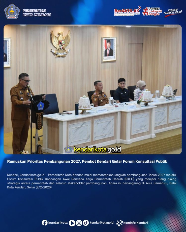 Rumuskan Prioritas Pembangunan 2027, Pemkot Kendari Gelar Forum Konsultasi Publik