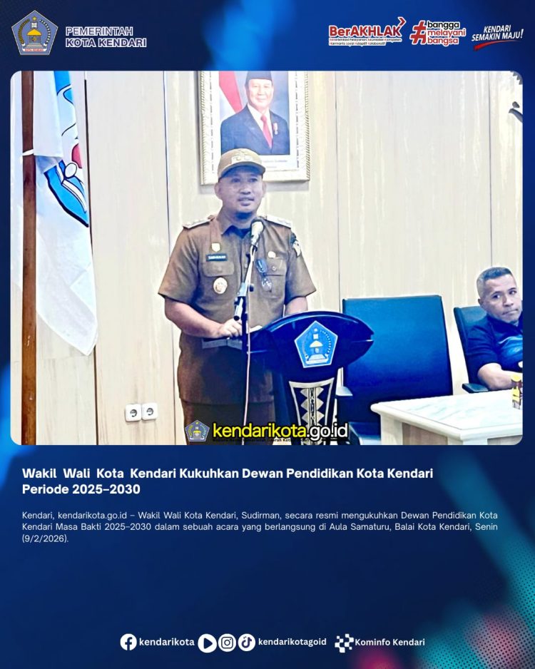 Wakil Wali Kota Kendari Kukuhkan Dewan Pendidikan Kota Kendari Periode 2025–2030