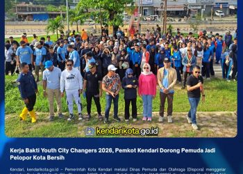 Kerja Bakti Youth City Changers 2026, Pemkot Kendari Dorong Pemuda Jadi Pelopor Kota Bersih