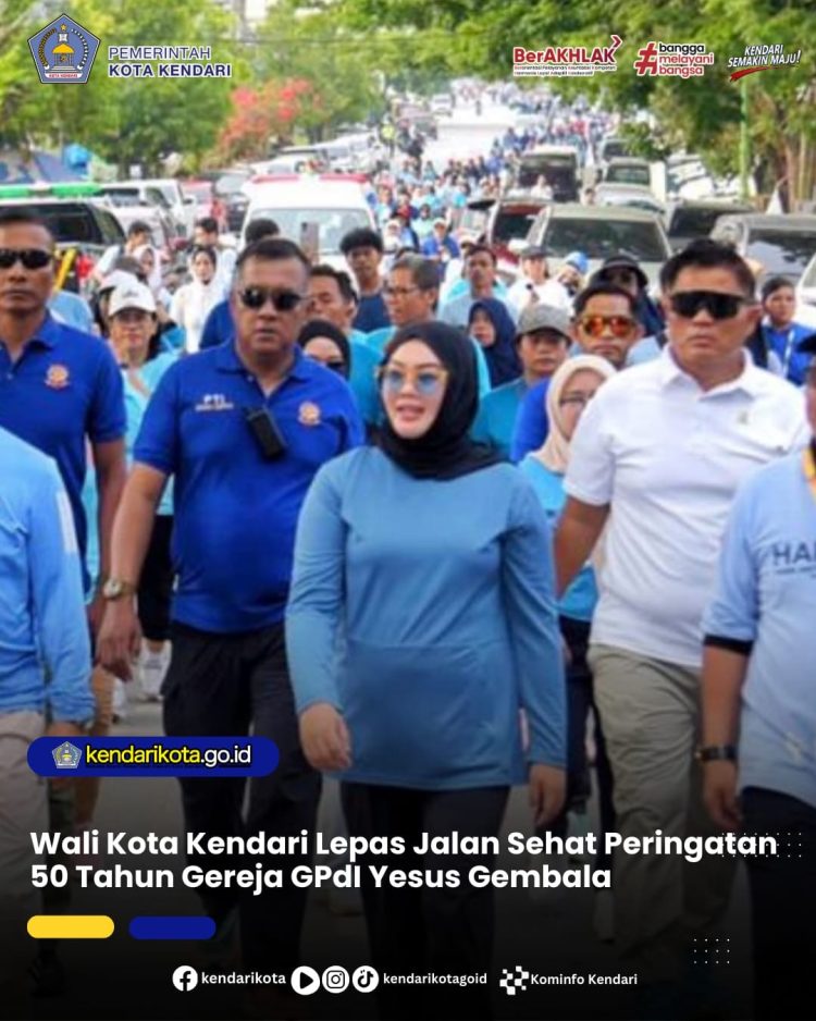 Wali Kota Kendari Lepas Jalan Sehat Peringatan 50 Tahun Gereja GPdI Yesus Gembala