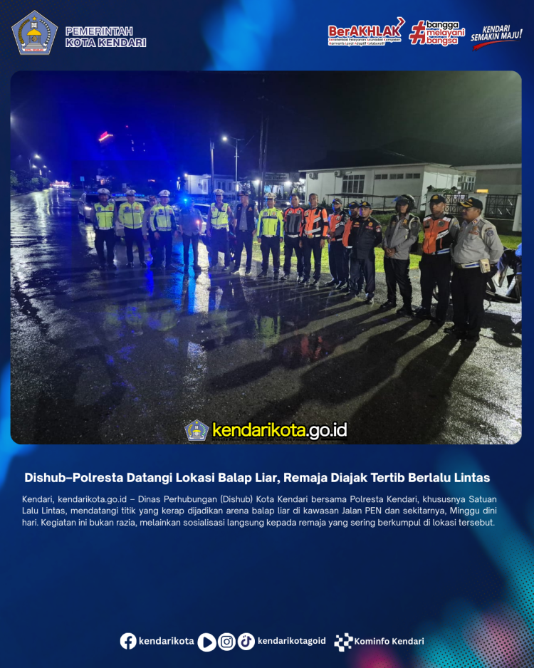 Dishub–Polresta Datangi Lokasi Balap Liar, Remaja Diajak Tertib Berlalu Lintas