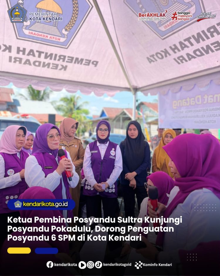 Ketua Pembina Posyandu Sultra Kunjungi Posyandu Pokadulu, Dorong Penguatan Posyandu 6 SPM di Kota Kendari