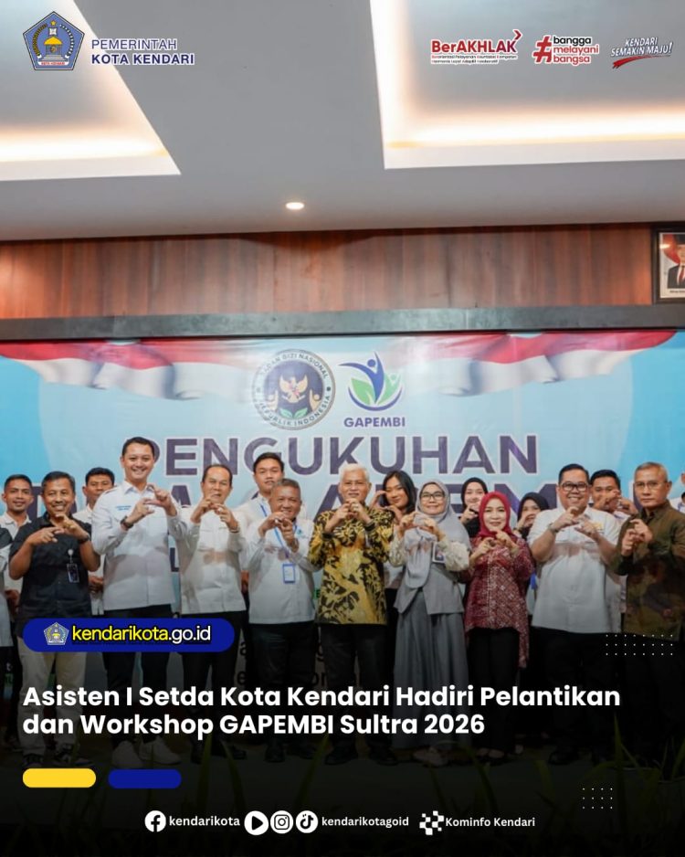 Asisten I Setda Kota Kendari Hadiri Pelantikan dan Workshop GAPEMBI Sultra 2026