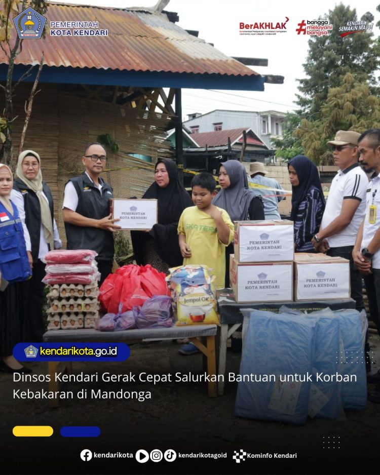 Dinsos Kendari Gerak Cepat Salurkan Bantuan untuk Korban Kebakaran di Mandonga
