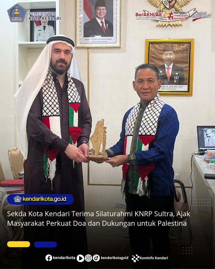 Sekda Kota Kendari Terima Silaturahmi KNRP Sultra, Ajak Masyarakat Perkuat Doa dan Dukungan untuk Palestina