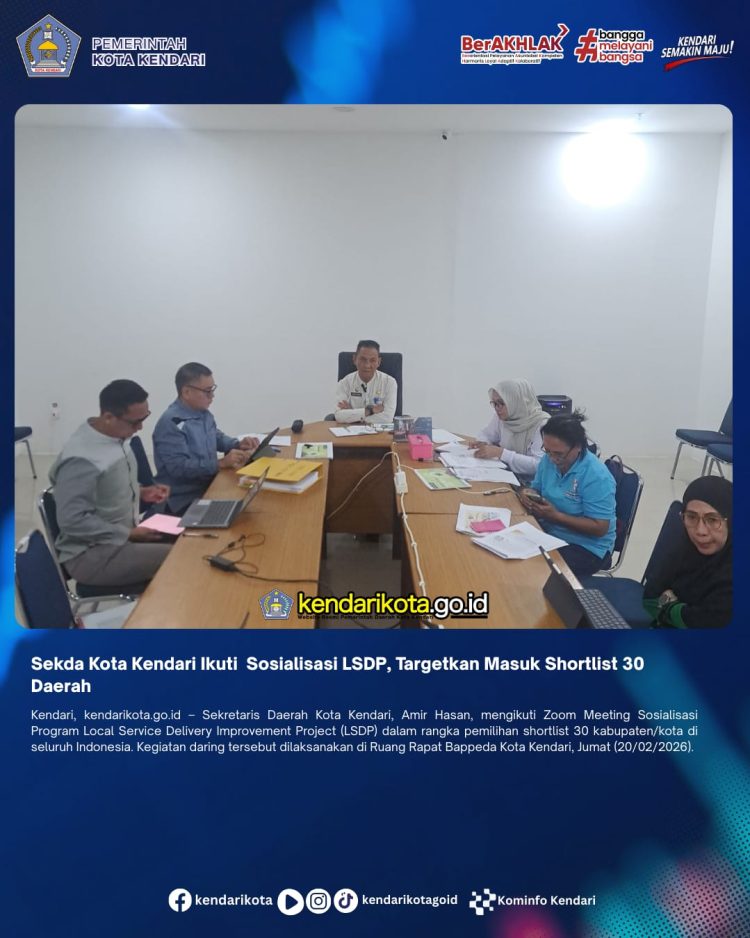 Sekda Kota Kendari Ikuti Sosialisasi LSDP, Targetkan Masuk Shortlist 30 Daerah