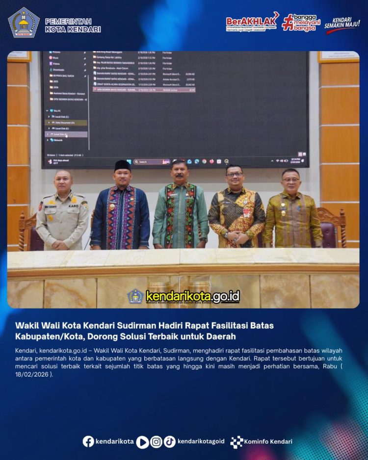 Wakil Wali Kota Kendari Sudirman Hadiri Rapat Fasilitasi Batas Kabupaten/Kota, Dorong Solusi Terbaik untuk Daerah