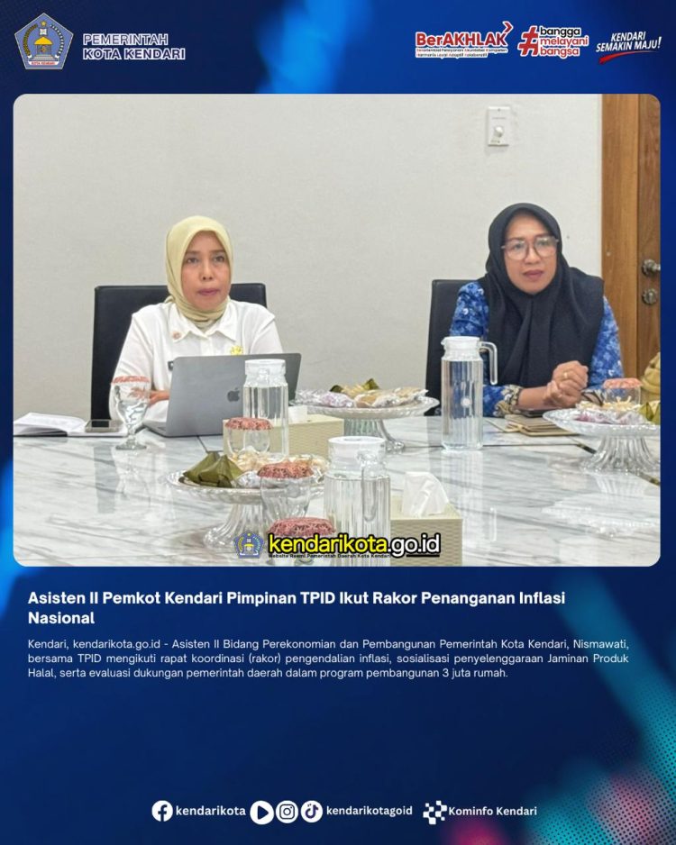 Asisten II Pemkot Kendari Pimpinan TPID Ikut Rakor Penanganan Inflasi Nasional