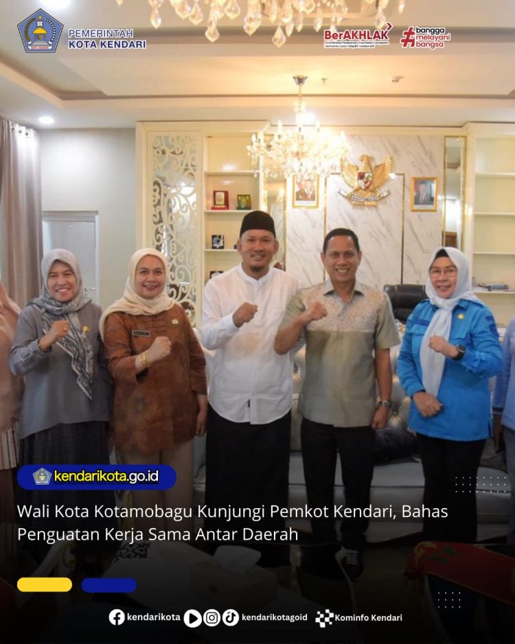 Wali Kota Kotamobagu Kunjungi Pemkot Kendari, Bahas Penguatan Kerja Sama Antar Daerah