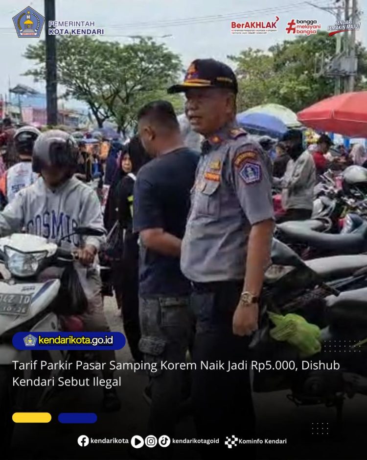 Tarif Parkir Pasar Samping Korem Naik Jadi Rp5.000, Dishub Kendari Sebut Ilegal