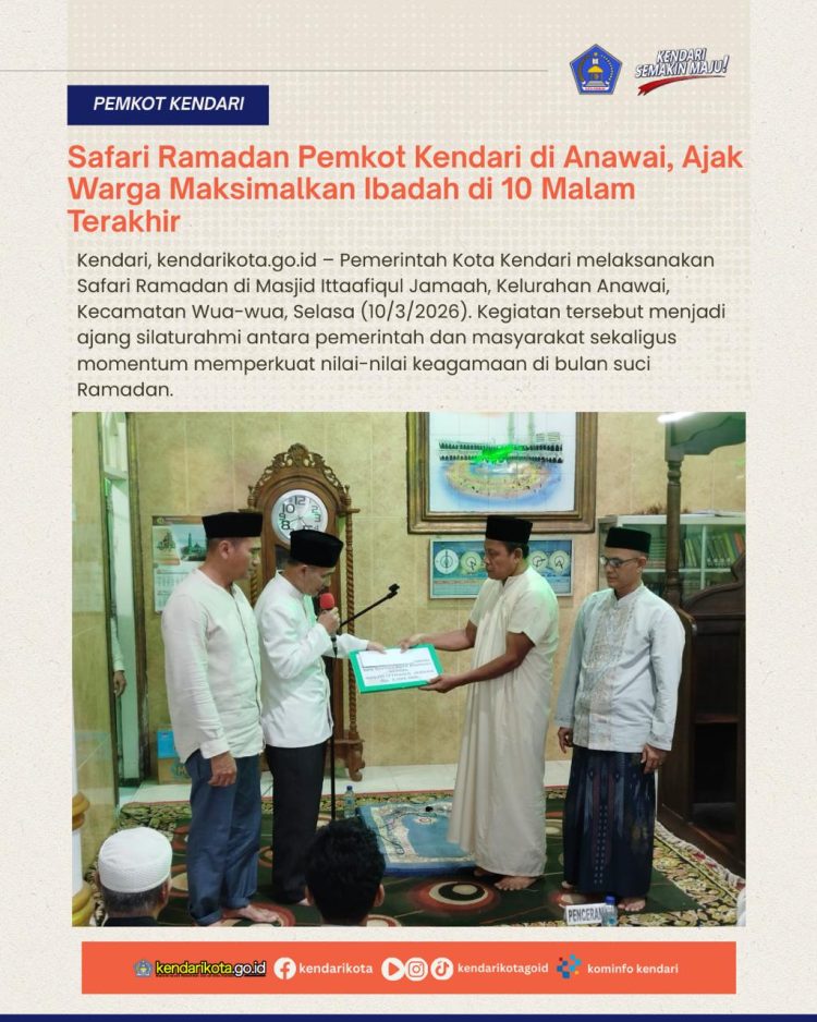 Safari Ramadan Pemkot Kendari di Anawai, Ajak Warga Maksimalkan Ibadah di 10 Malam Terakhir