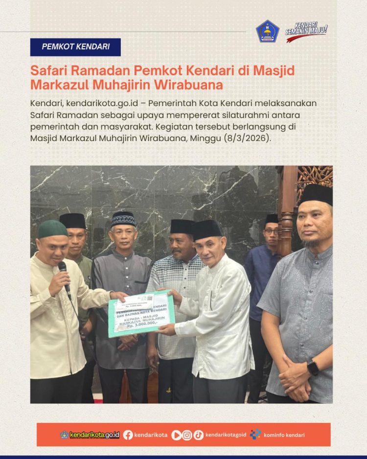 Safari Ramadan Pemkot Kendari di Masjid Markazul Muhajirin Wirabuana