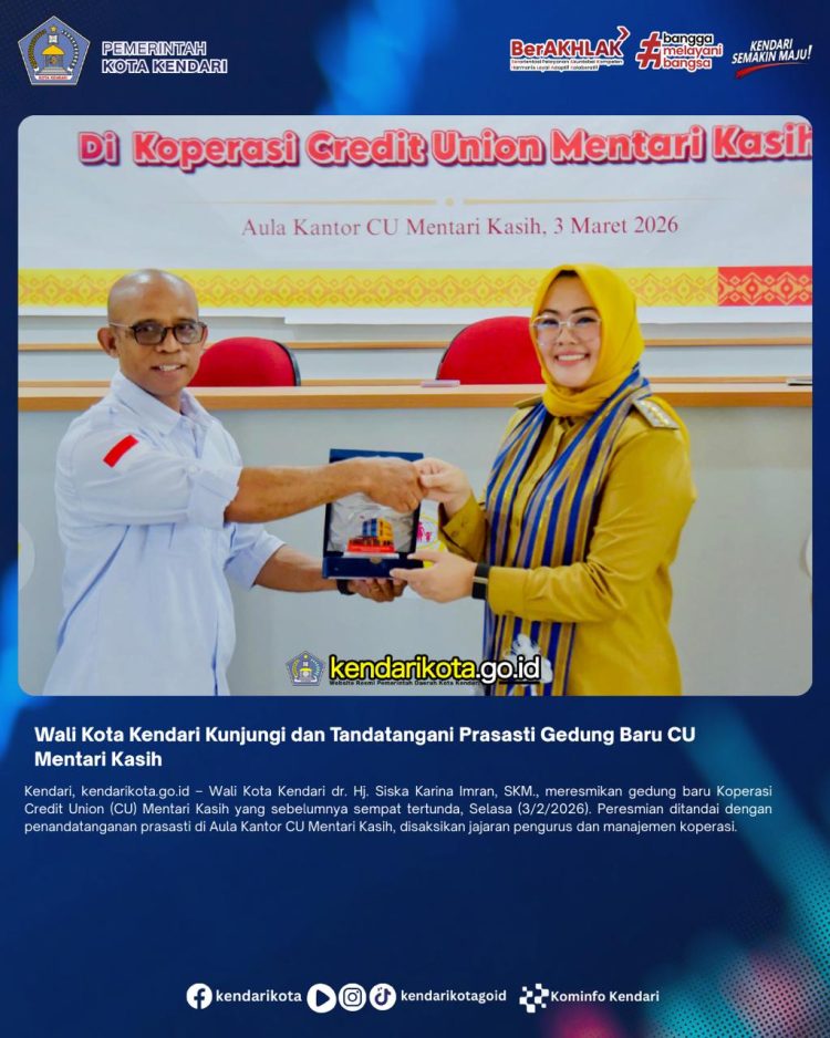 Wali Kota Kendari Kunjungi dan Tandatangani Prasasti Gedung Baru CU Mentari Kasih