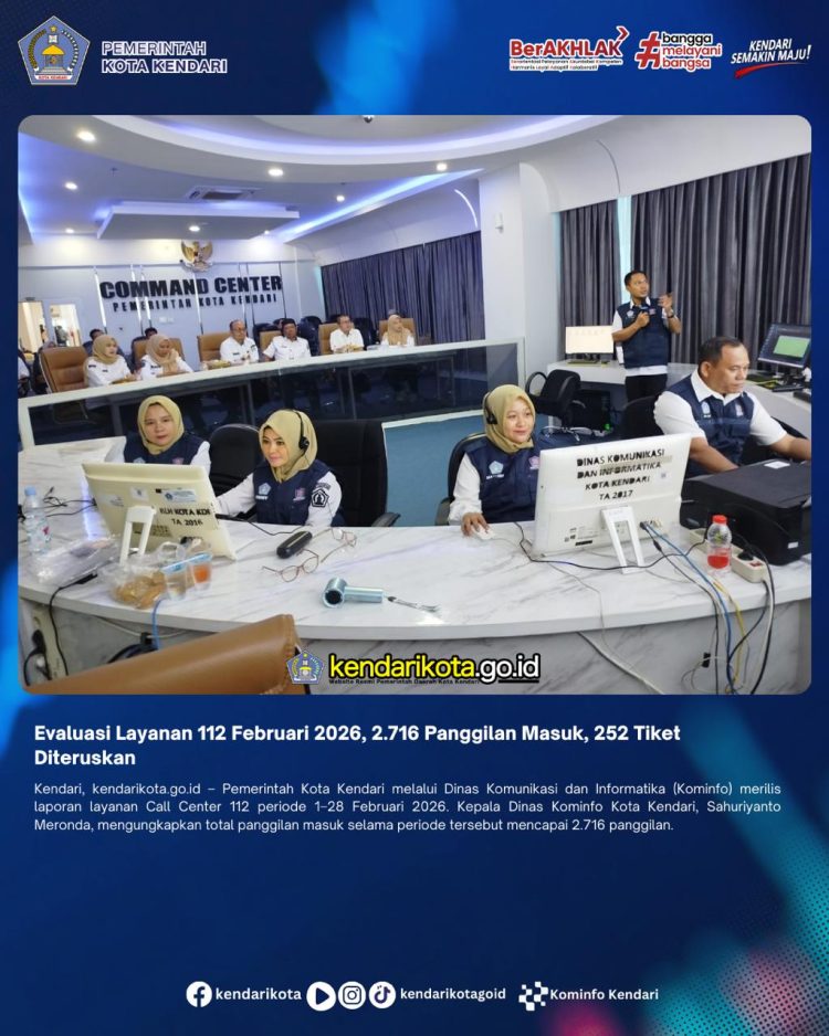 Evaluasi Layanan 112 Februari 2026, 2.716 Panggilan Masuk, 252 Tiket Diteruskan