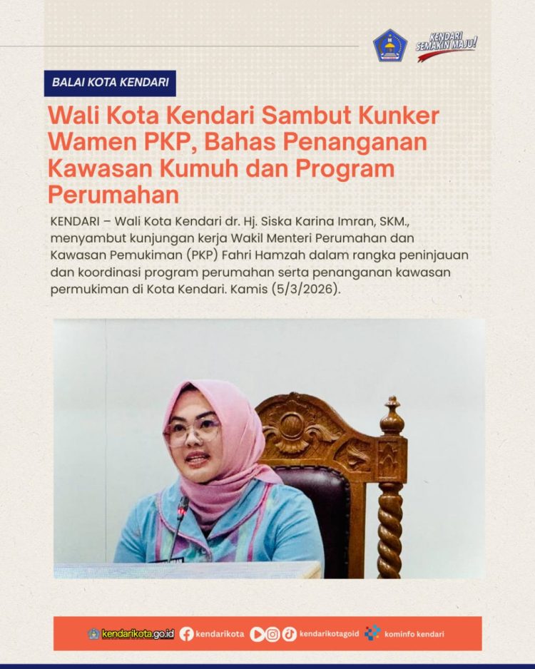 Wali Kota Kendari Sambut Kunker Wamen PKP, Bahas Penanganan Kawasan Kumuh dan Program Perumahan