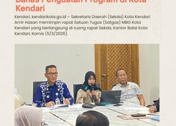 Sekda Pimpin Rapat Satgas MBG Bahas Penguatan Program di Kota Kendari