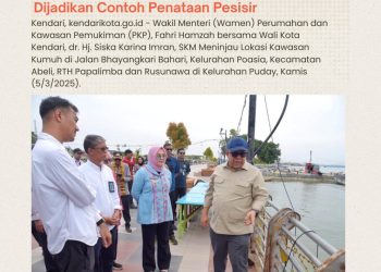 Wakil Menteri PKP dan Wali Kota Kendari Tinjau Kawasan Kumuh, RTH Papalimba Bisa Dijadikan Contoh Penataan Pesisir