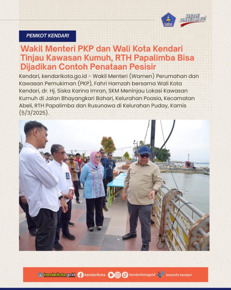 Wakil Menteri PKP dan Wali Kota Kendari Tinjau Kawasan Kumuh, RTH Papalimba Bisa Dijadikan Contoh Penataan Pesisir
