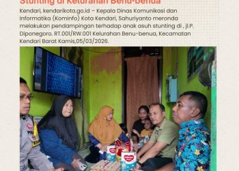 Kadis Kominfo Kendari Dampingi Anak Asuh Stunting di Kelurahan Benu-benua