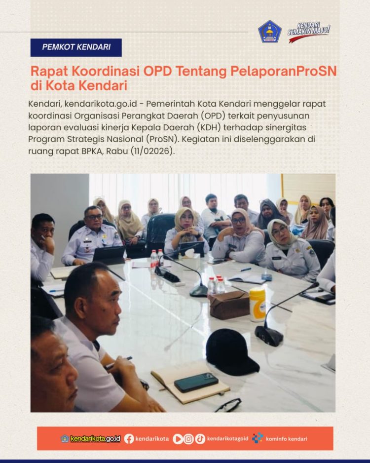 Rapat Koordinasi OPD Tentang PelaporanProSN di Kota Kendari