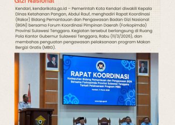 Pemkot Kendari Ikuti Rakor Pengawasan Program Makan Bergizi Gratis Bersama Badan Gizi Nasional