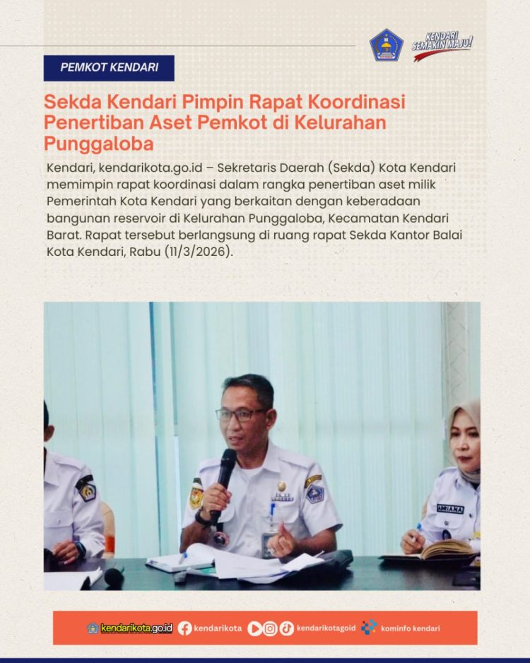 Sekda Kendari Pimpin Rapat Koordinasi Penertiban Aset Pemkot di Kelurahan Punggaloba