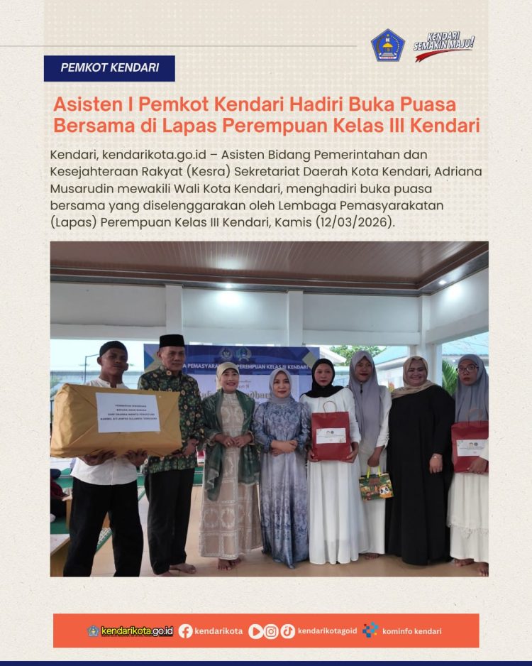 Asisten I Pemkot Kendari Hadiri Buka Puasa Bersama di Lapas Perempuan Kelas III Kendari