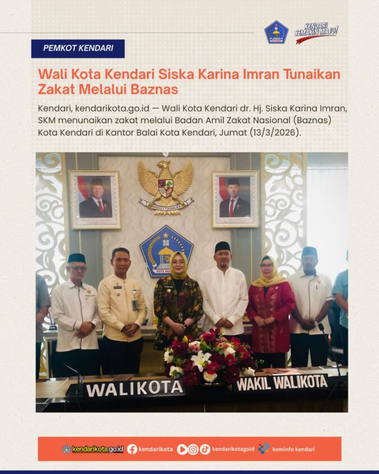 Wali Kota Kendari Siska Karina Imran Tunaikan Zakat Melalui Baznas