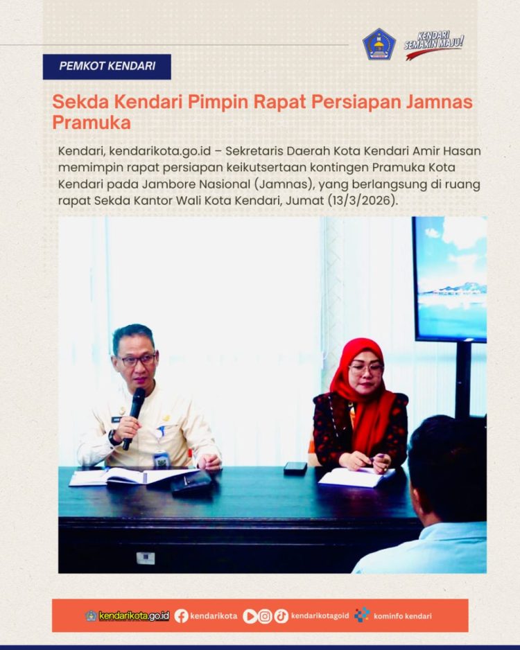 Sekda Kendari Pimpin Rapat Persiapan Jamnas Pramuka