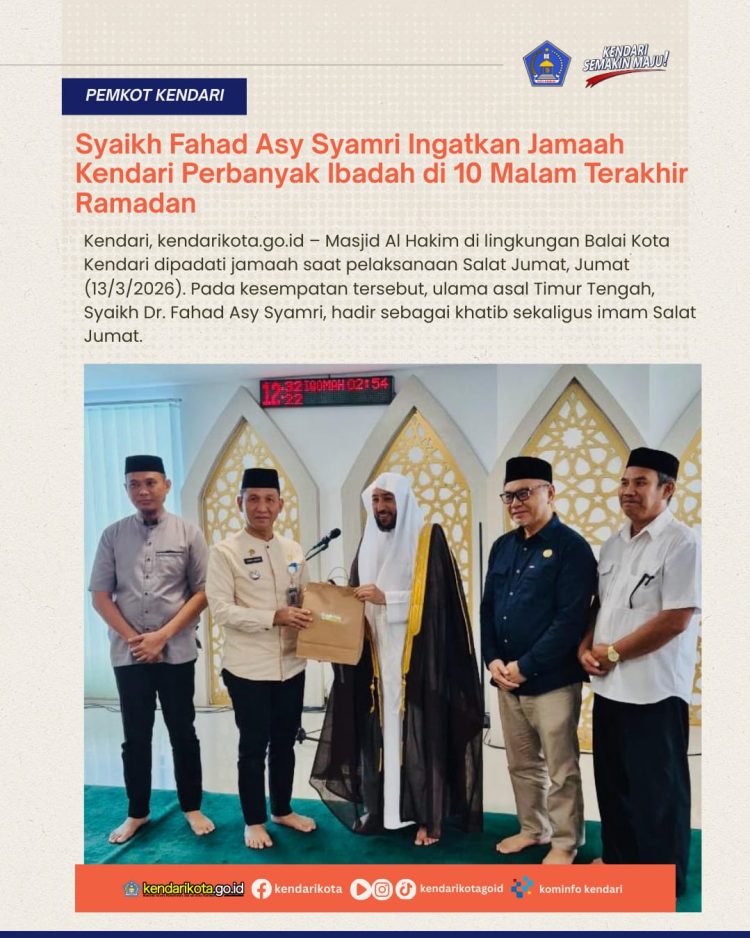 Syaikh Fahad Asy Syamri Ingatkan Jamaah Kendari Perbanyak Ibadah di 10 Malam Terakhir Ramadan