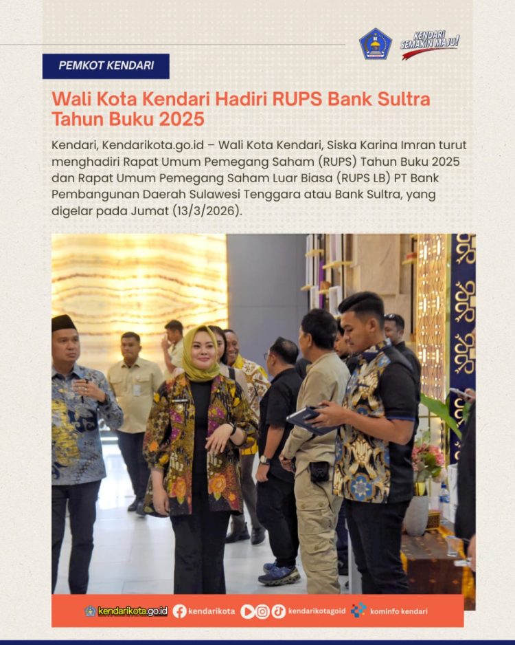 Wali Kota Kendari Hadiri RUPS Bank Sultra Tahun Buku 2025