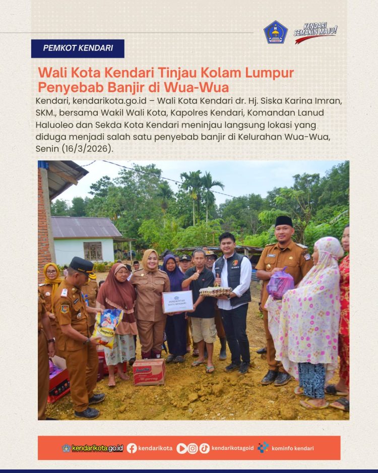 Wali Kota Kendari Tinjau Kolam Lumpur Penyebab Banjir di Wua-Wua
